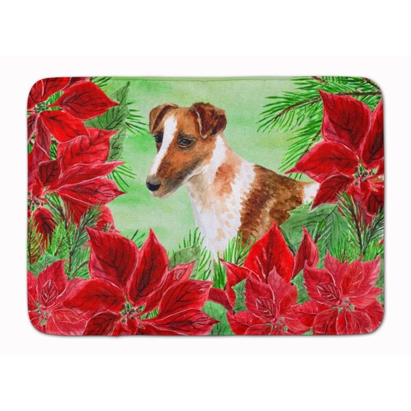 Carolines Treasures Smooth Fox Terrier Poinsettas Machine Washable Memory Foam Mat CK1296RUG - main